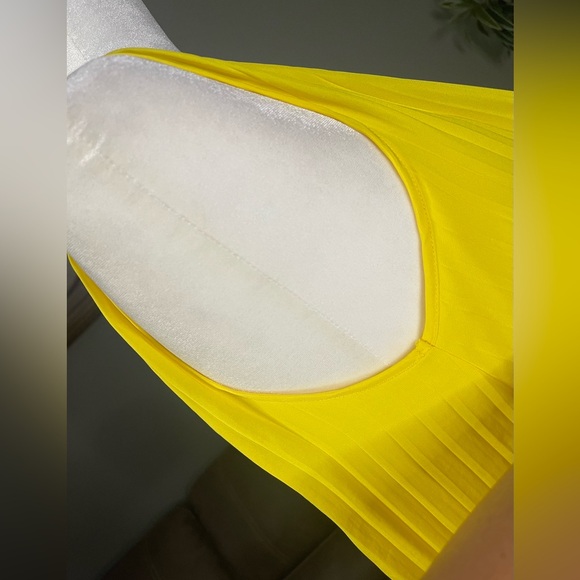 HD in Paris for Anthropologie Yellow Pleated One Shoulder Dress S Wedding Party - Picture 8 of 16